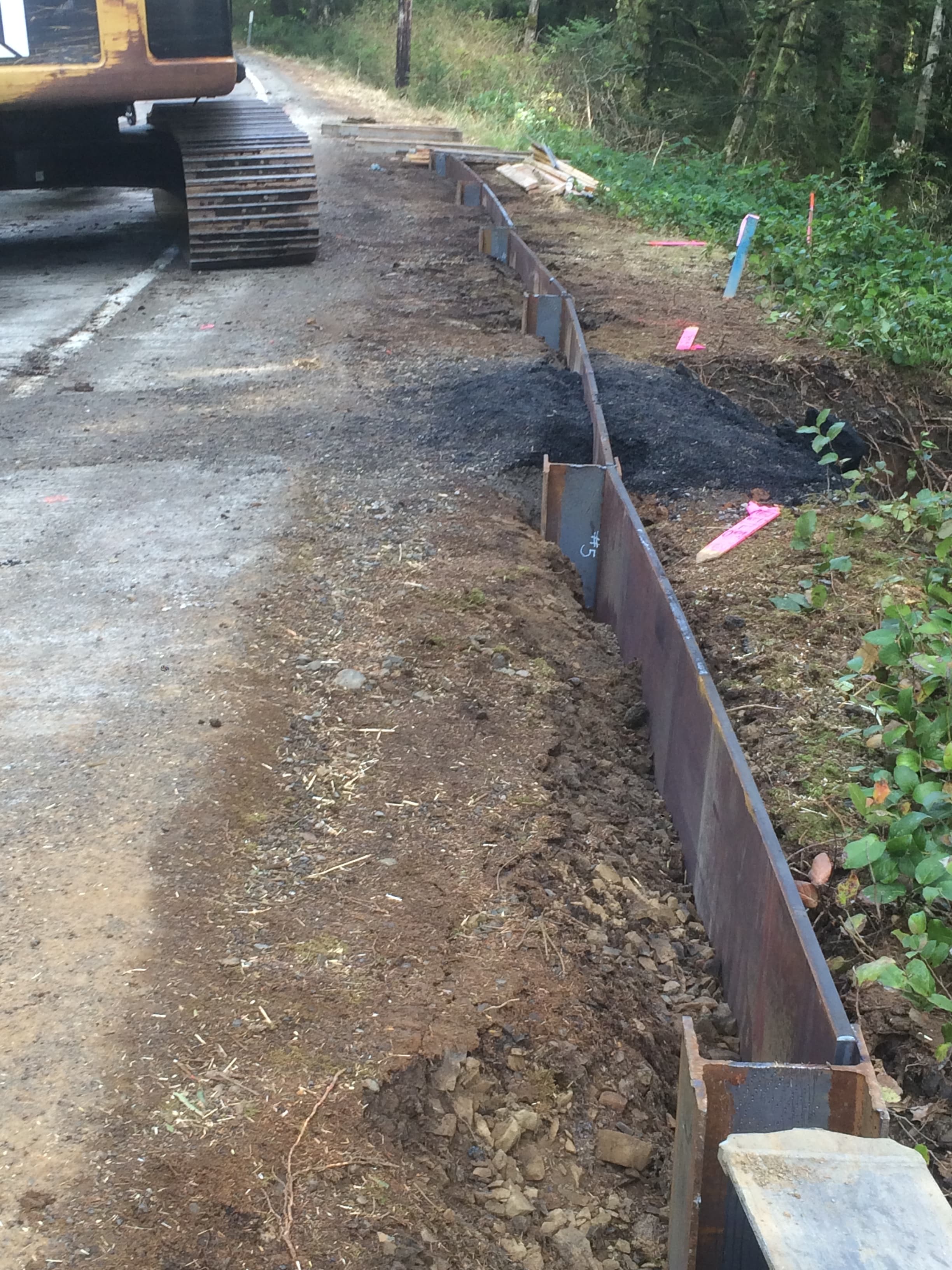 US-101 Retaining Wall (ODOT), Florence, OR — soldier pile, 63 piles