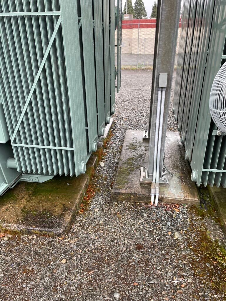Oakway Substation Transformer Lift, Eugene, OR — helical piles, 4 piles